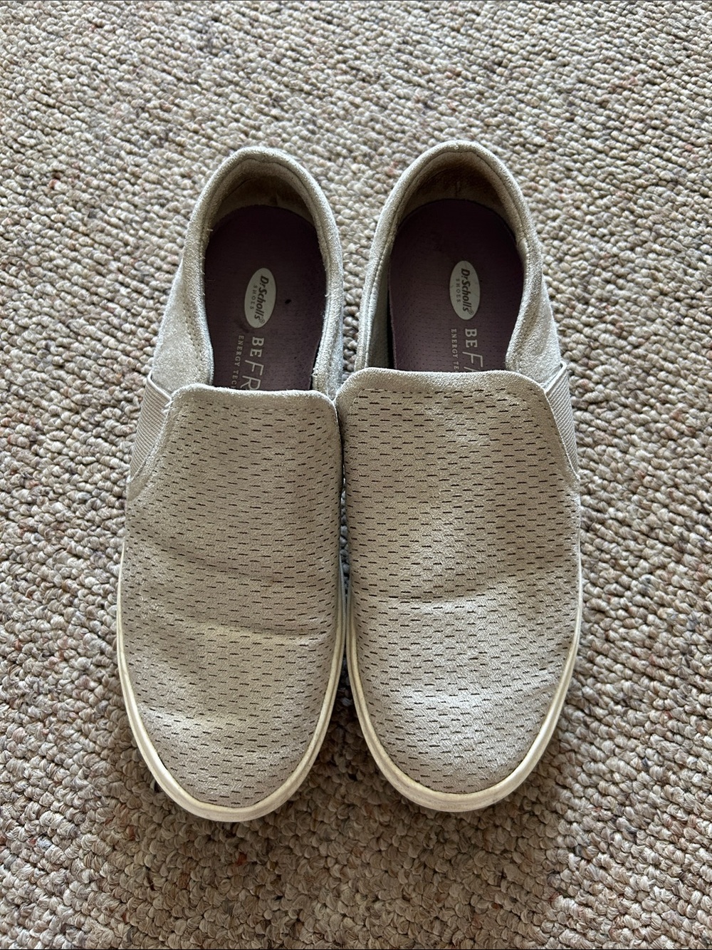 Dr. Scholl's Light Gray suede Slip-On Flats